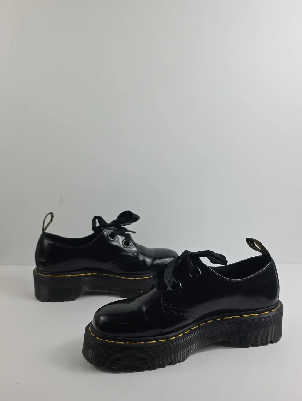 Dr. Martens Holly Black Patent Leather Platform Women's Shoes Size 9
